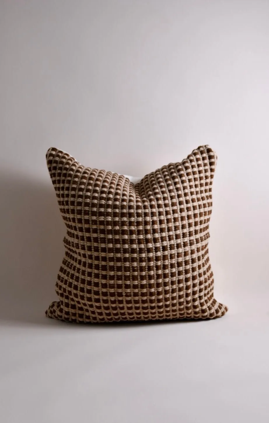Brown Honeycomb Wool Pillow