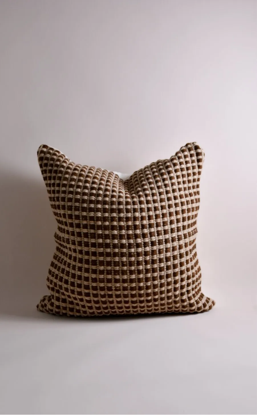 Brown Honeycomb Wool Pillow