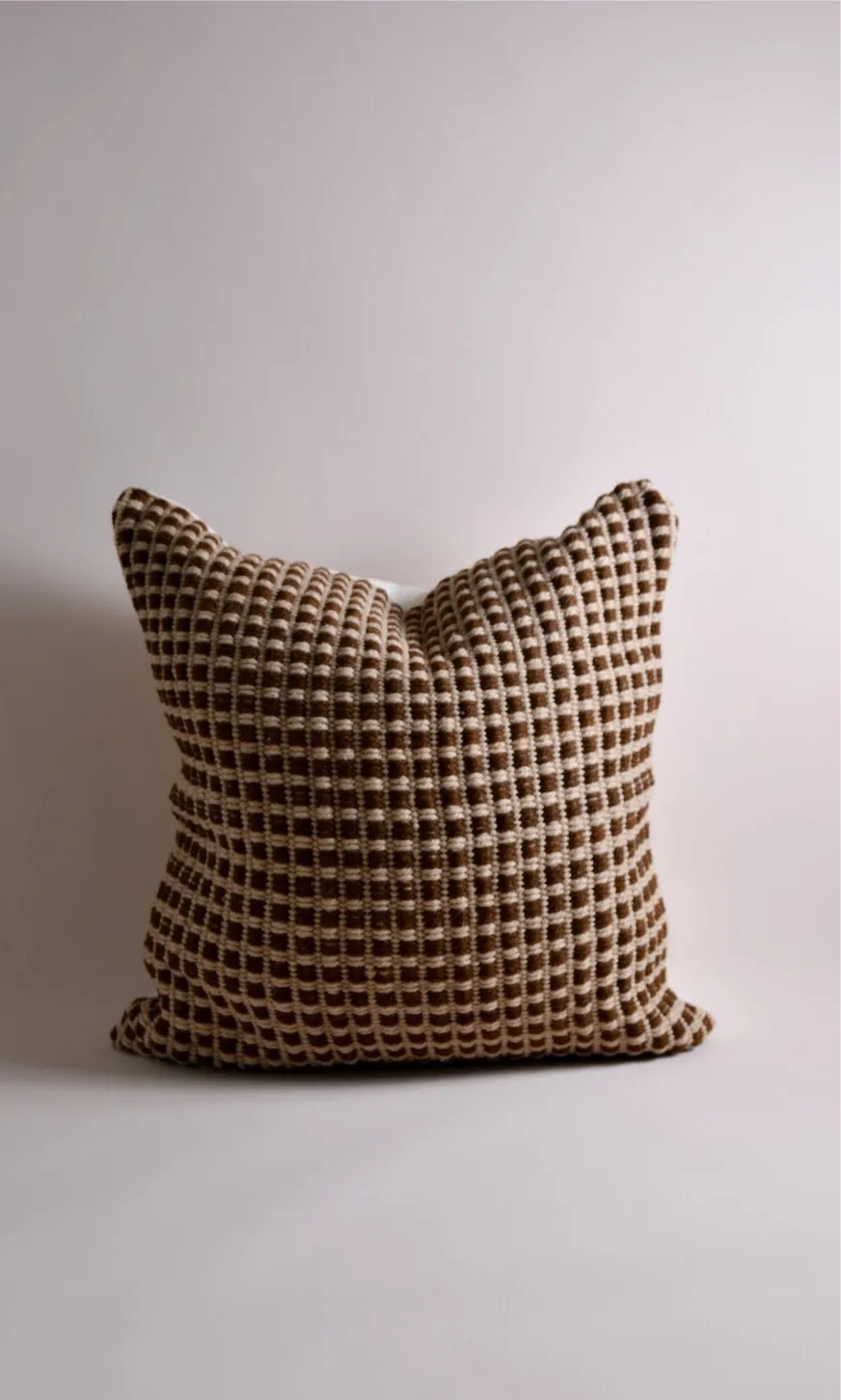 Brown Honeycomb Wool Pillow
