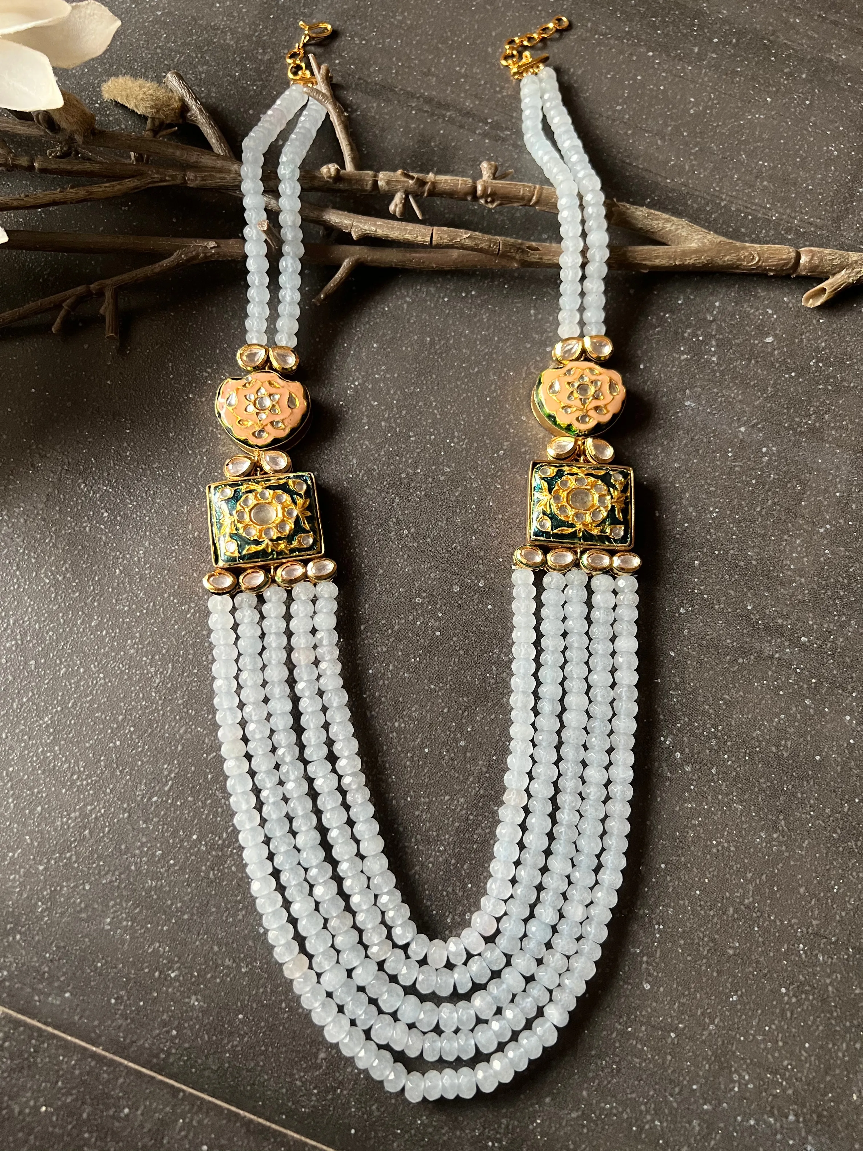 Calm Crystal Blue Beaded Necklace