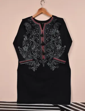 Cambric Embroidered Kurti - Blaze (T20-054-Black)