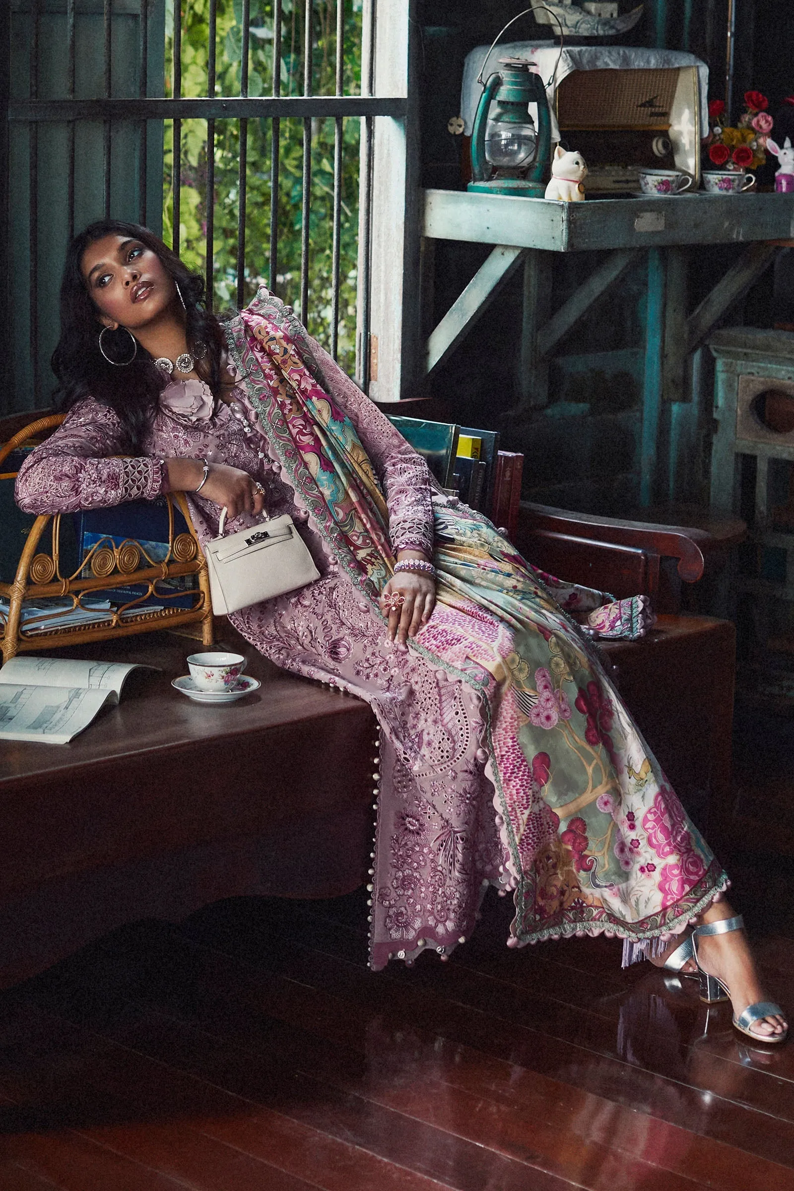 Chikankari Purple Kameez Salwar Pakistani Party Wear