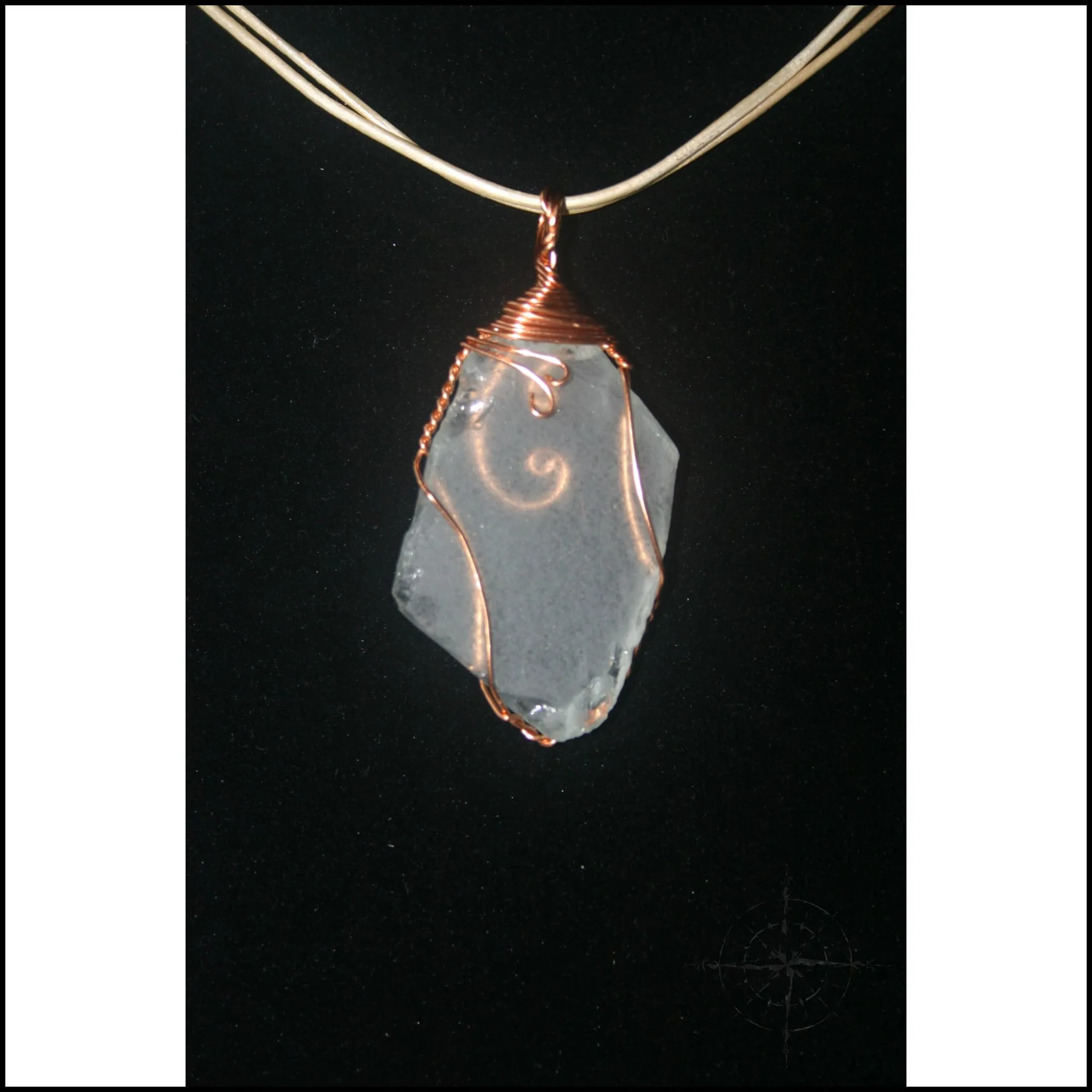 Clear Sea Glass - Copper Wire Wrap