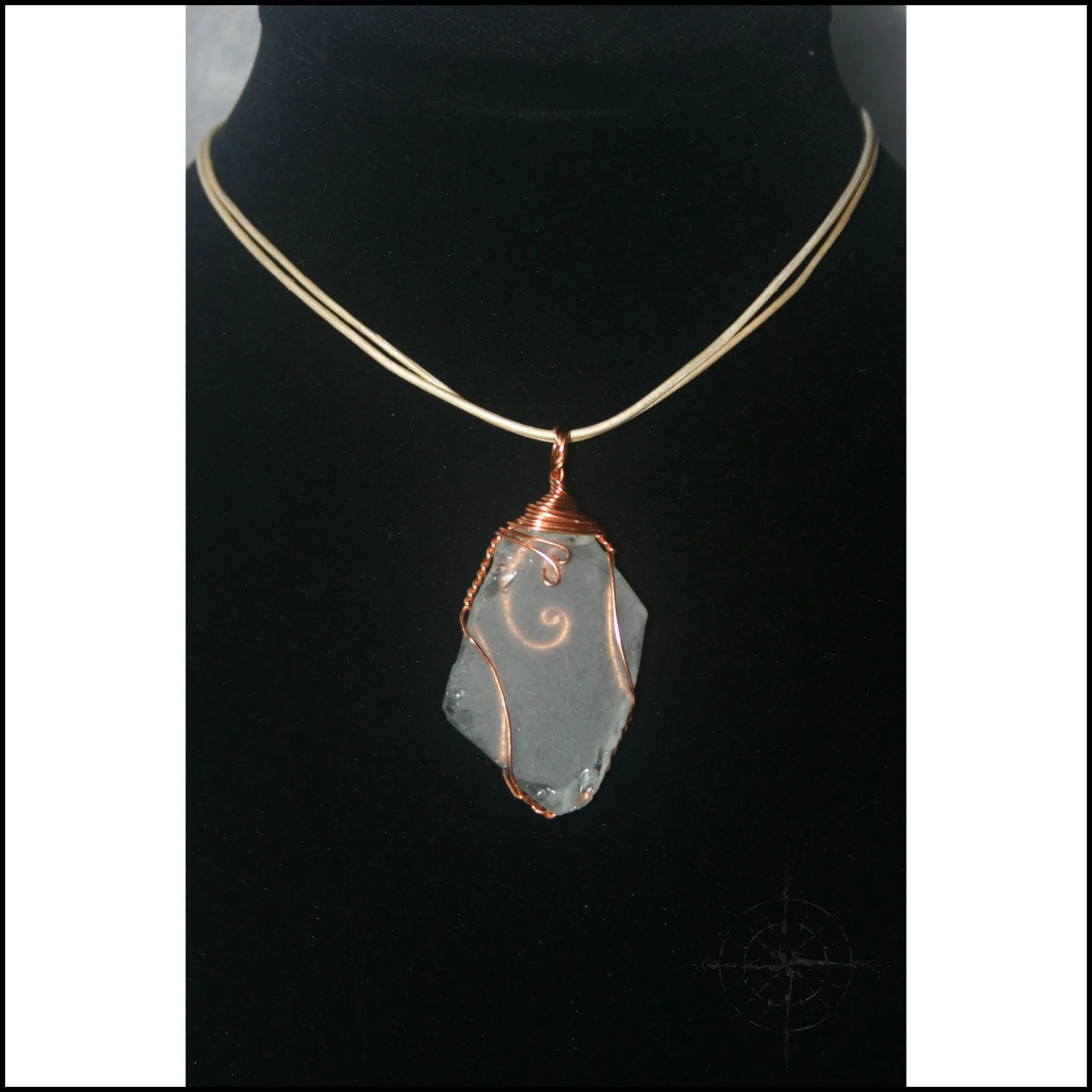 Clear Sea Glass - Copper Wire Wrap