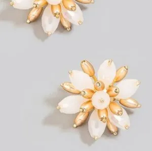 Cluster Faceted Glass Beaded Cluster Earrings