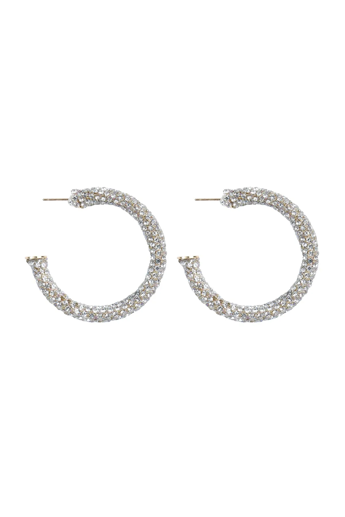 COLORED PAVE RHINESTONE HOOP EARRINGS