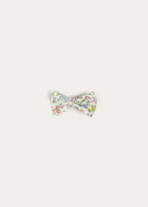 Cordelia Floral Small Bow Clip in Pink Made with Liberty Fabric