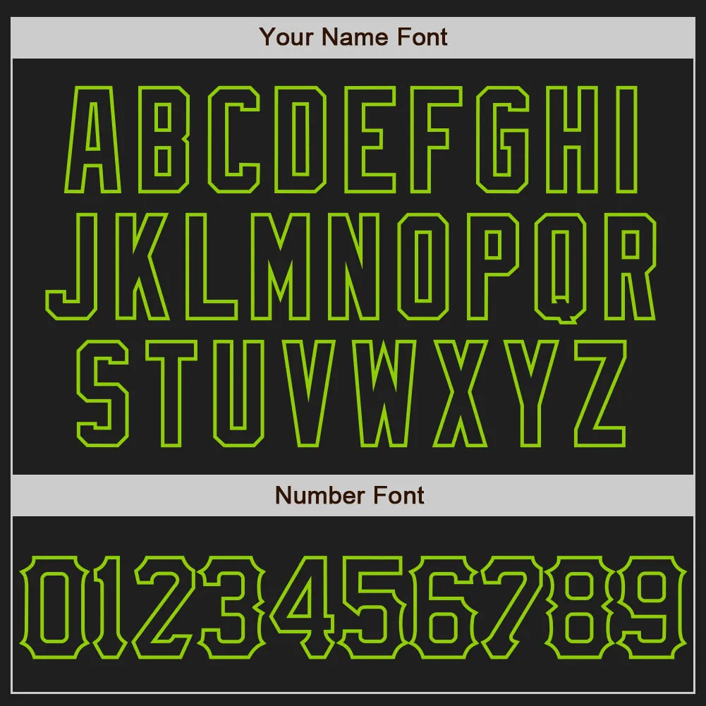 Custom Black Neon Green 3D Pattern Design Abstract Network Authentic Baseball Jersey