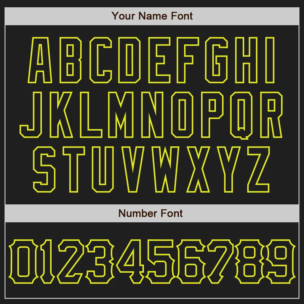 Custom Black Neon Yellow 3D Pattern Design Abstract Network Authentic Baseball Jersey