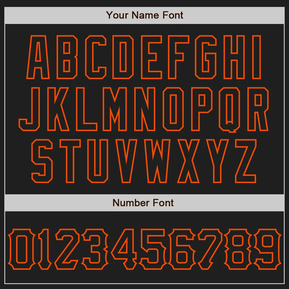 Custom Black Orange 3D Pattern Design Abstract Network Authentic Baseball Jersey