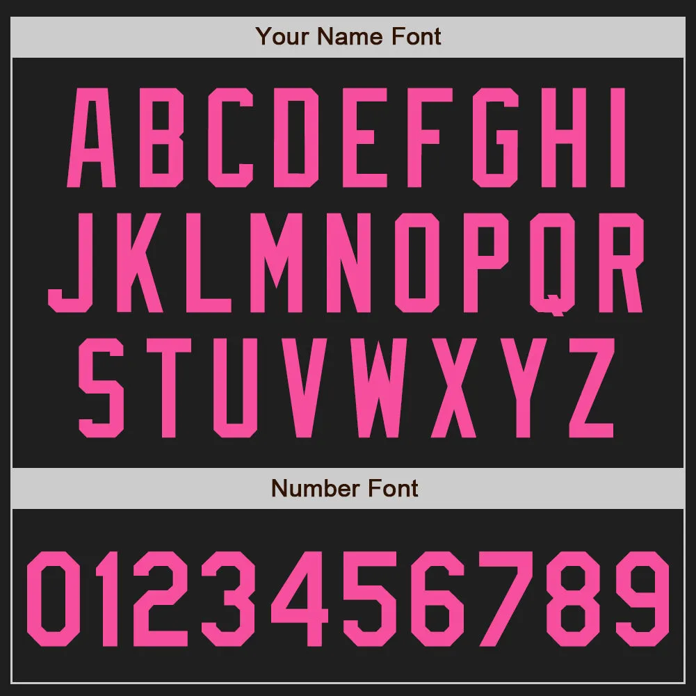 Custom Black Pink-Aqua 3D Pattern Design Abstract Network Authentic Baseball Jersey