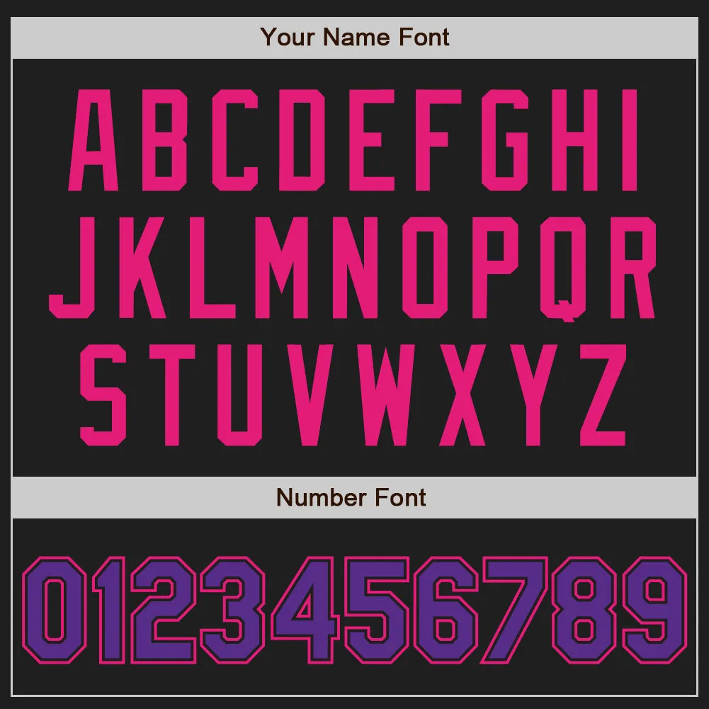 Custom Black Purple-Hot Pink Authentic Baseball Jersey
