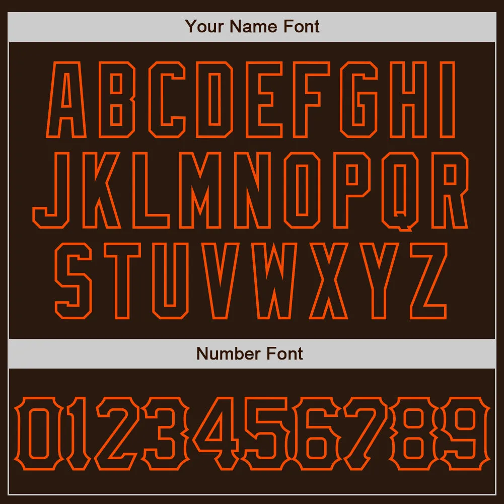Custom Brown Orange 3D Pattern Design Abstract Splatter Grunge Art Authentic Baseball Jersey