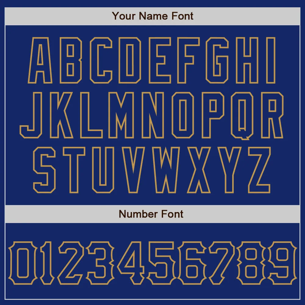 Custom Graffiti Pattern Royal-Old Gold 3D Scratch Authentic Baseball Jersey