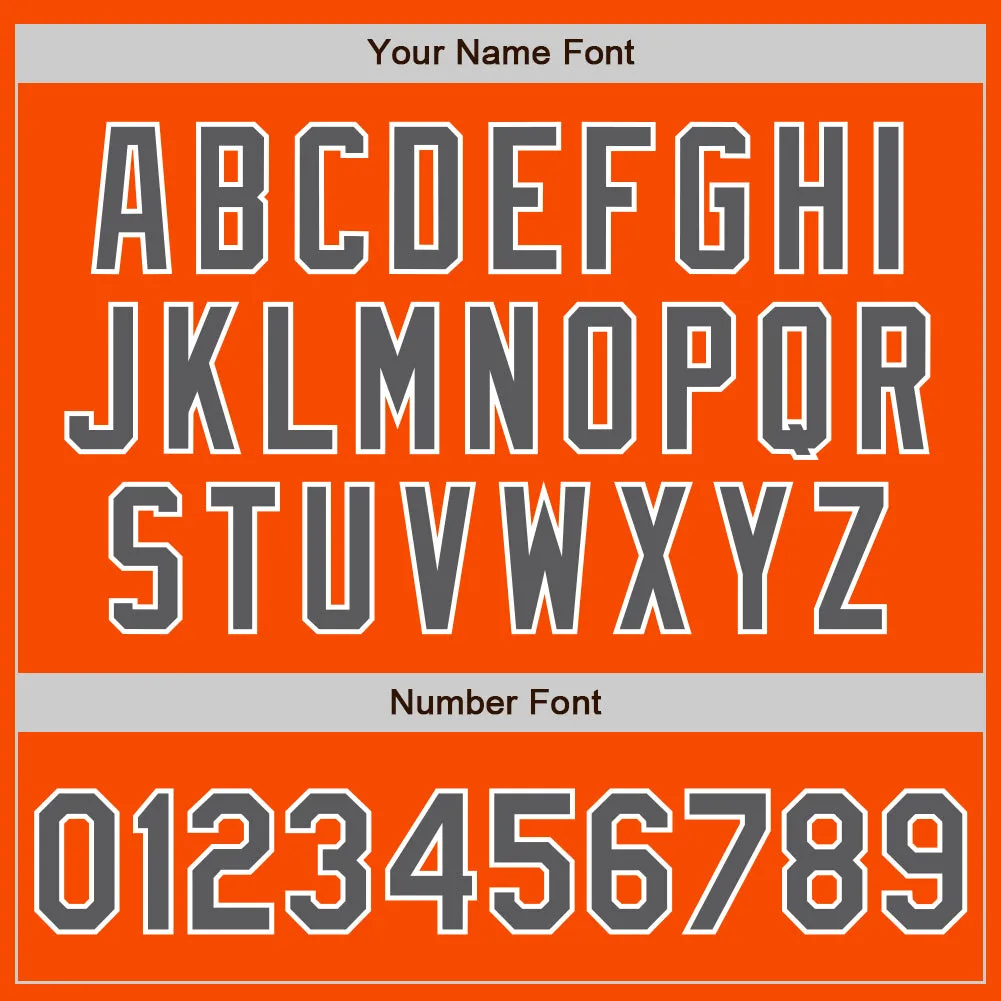 Custom Orange Steel Gray-White Authentic Two Tone Baseball Jersey