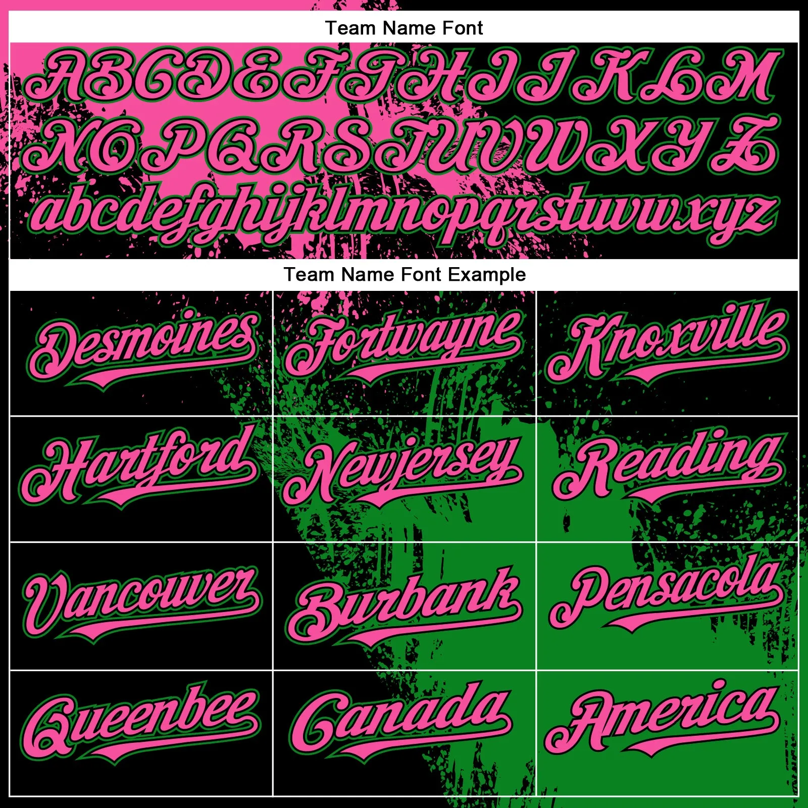 Custom Pink Black-Grass Green 3D Pattern Design Abstract Brush Stroke Authentic Baseball Jersey
