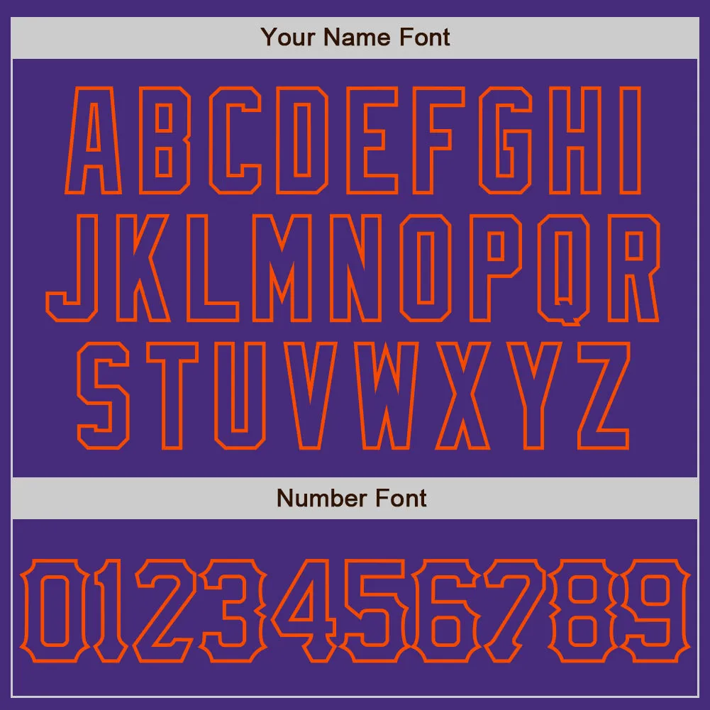 Custom Purple Orange 3D Pattern Design Abstract Splatter Grunge Art Authentic Baseball Jersey