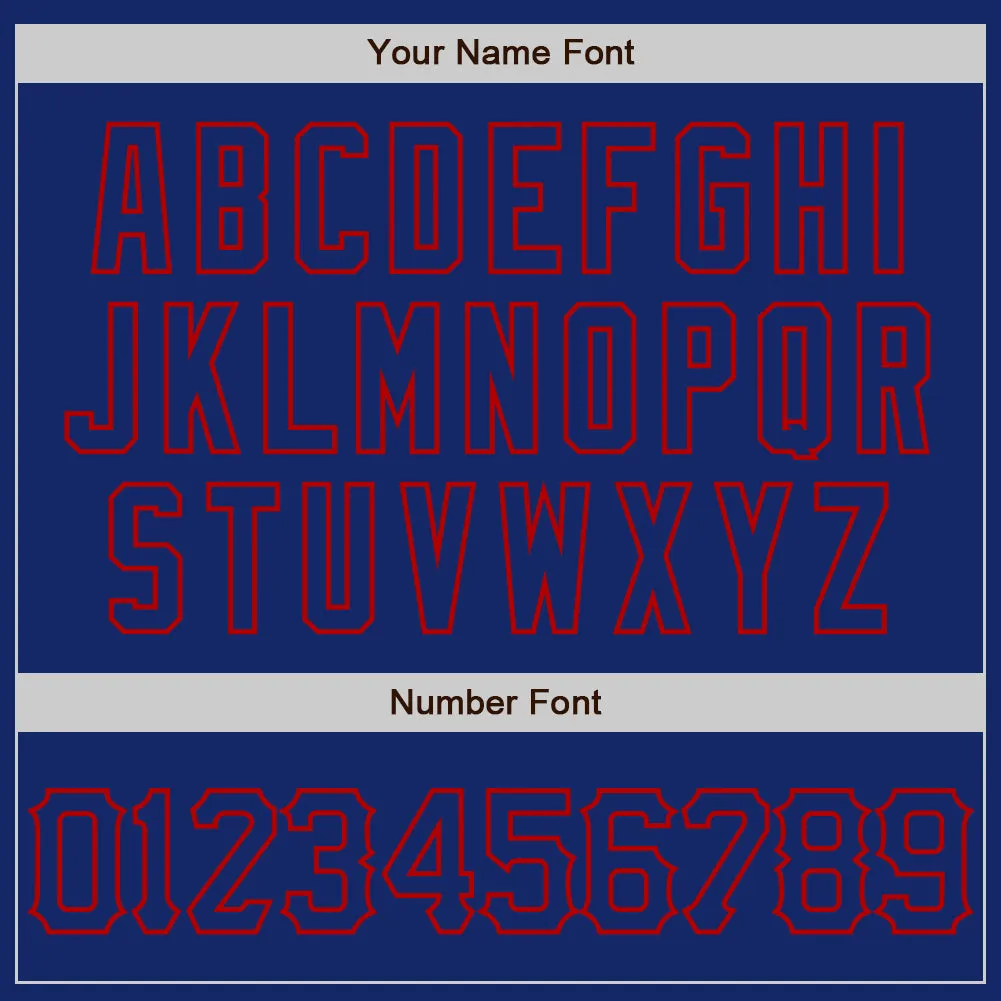 Custom Royal Red 3D Pattern Design Abstract Network Authentic Baseball Jersey