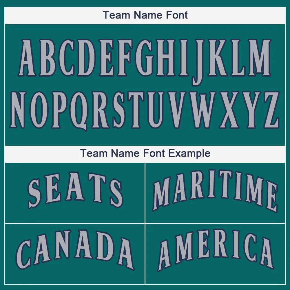 Custom Teal Gray-Navy Baseball Jersey