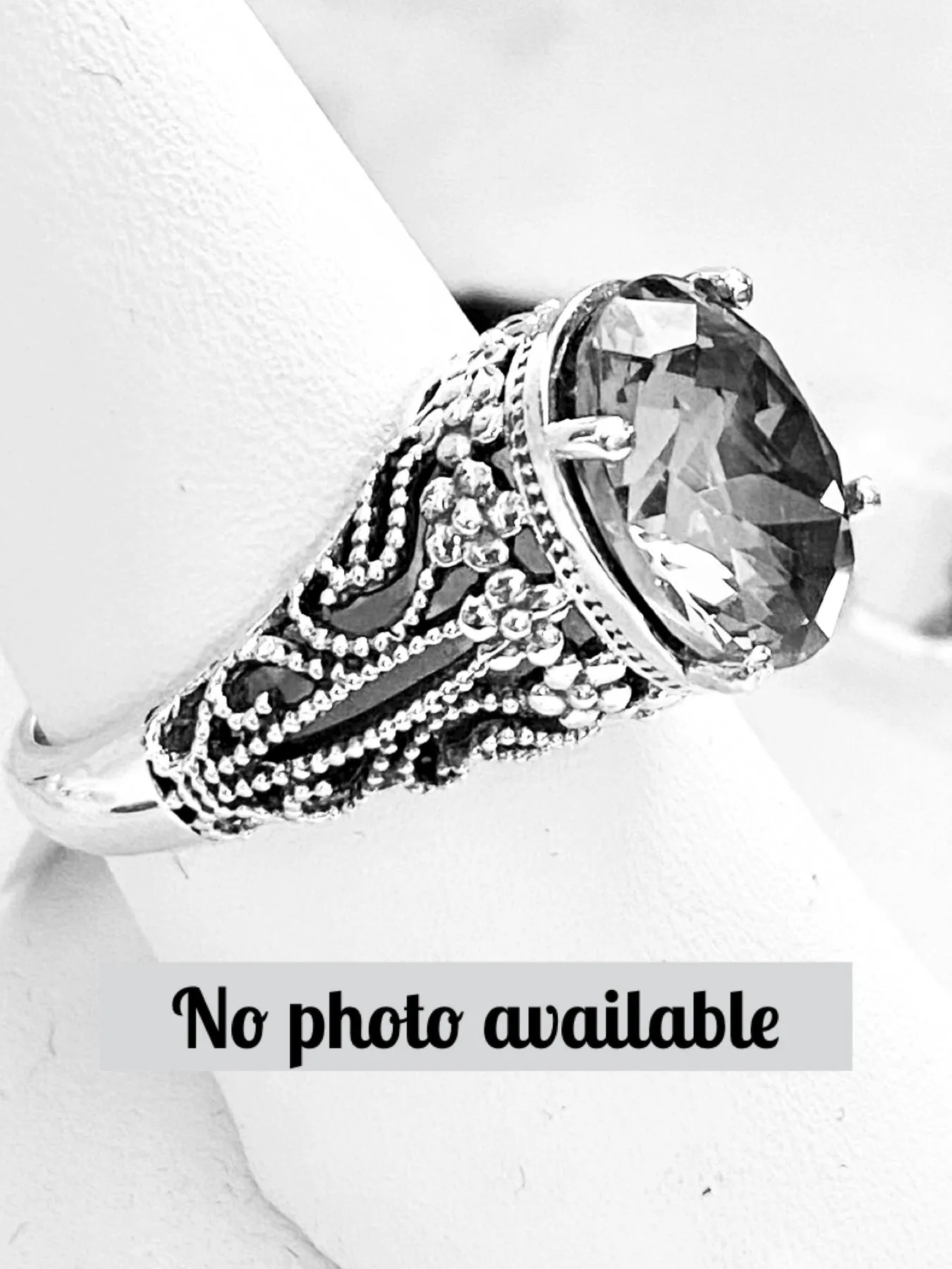 D171 Blossom Ring, Natural or Simulated Oval Gemstone, Vintage Jewelry D171