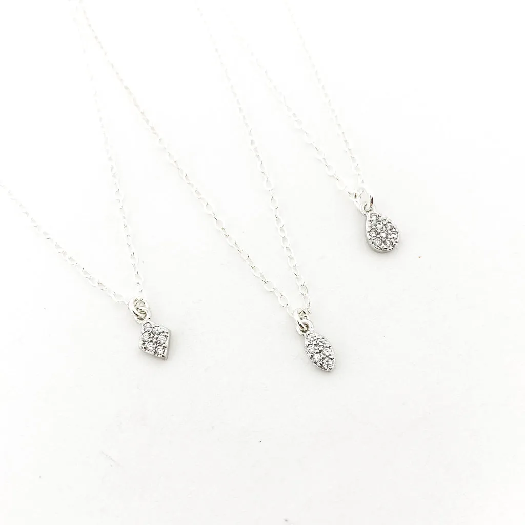Dahlia Mini Rhinestone Pendant Necklace