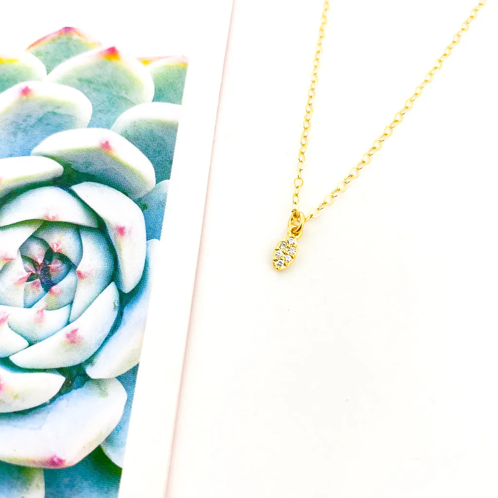 Dahlia Mini Rhinestone Pendant Necklace