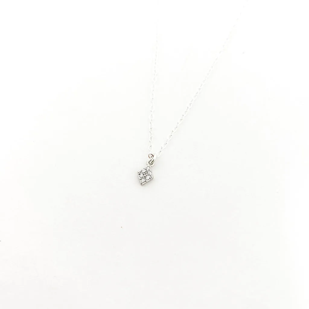 Dahlia Mini Rhinestone Pendant Necklace