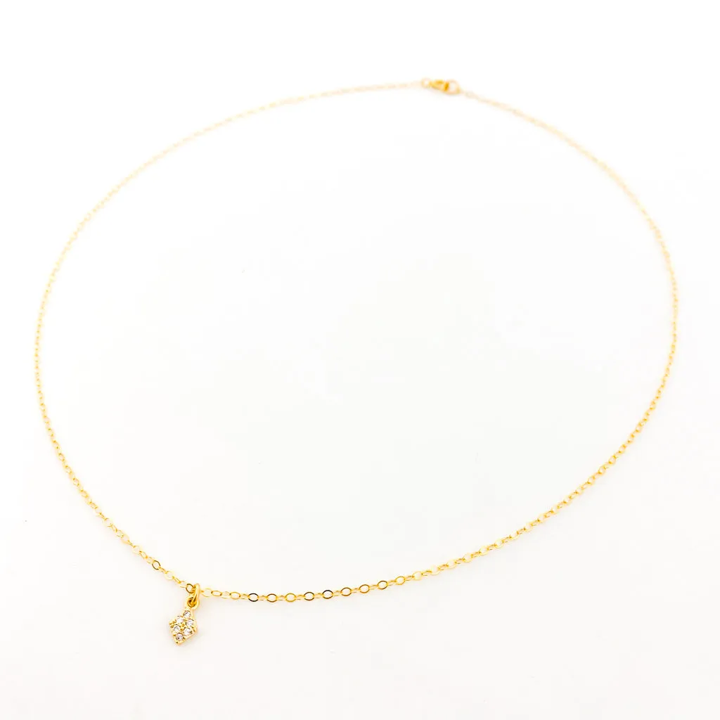 Dahlia Mini Rhinestone Pendant Necklace