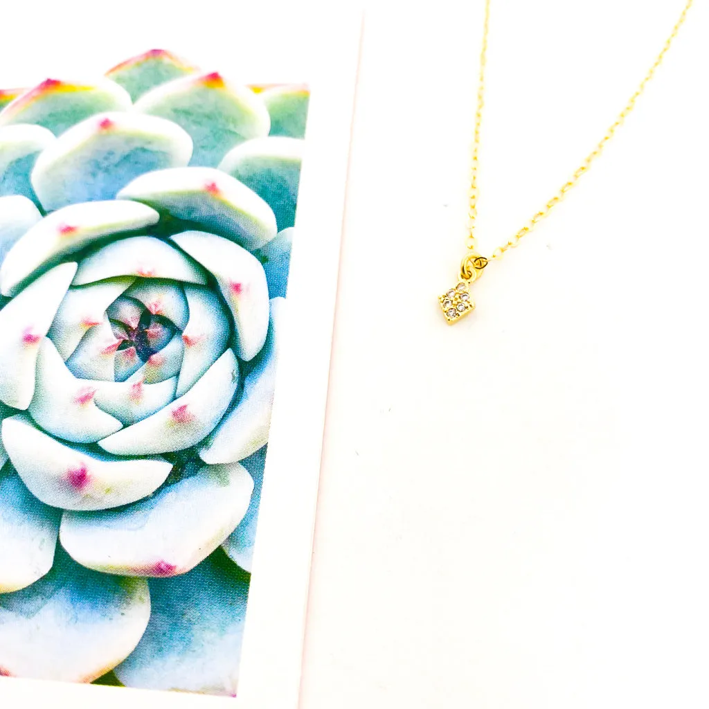 Dahlia Mini Rhinestone Pendant Necklace
