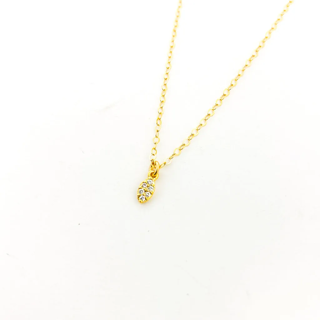 Dahlia Mini Rhinestone Pendant Necklace