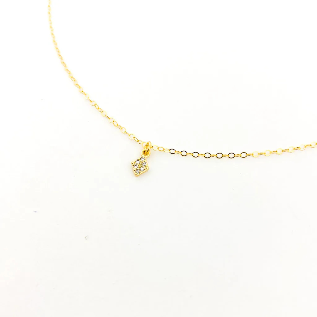 Dahlia Mini Rhinestone Pendant Necklace