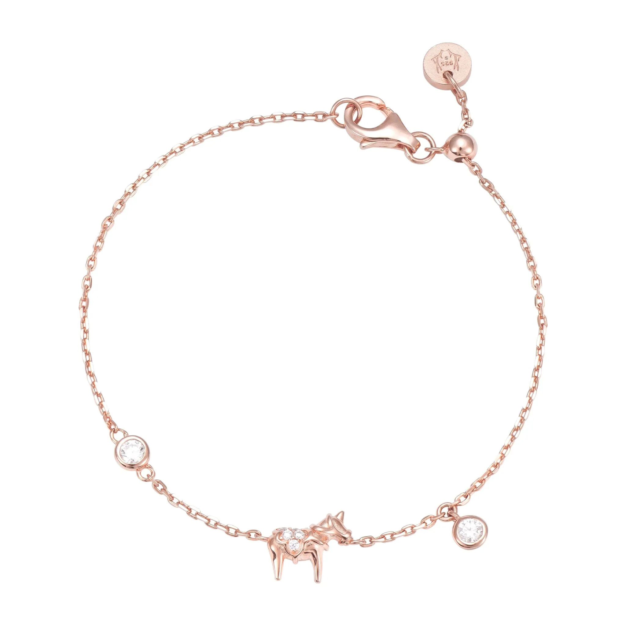 Dala Horse Rhodonite & Meteorite Stacked Bracelet