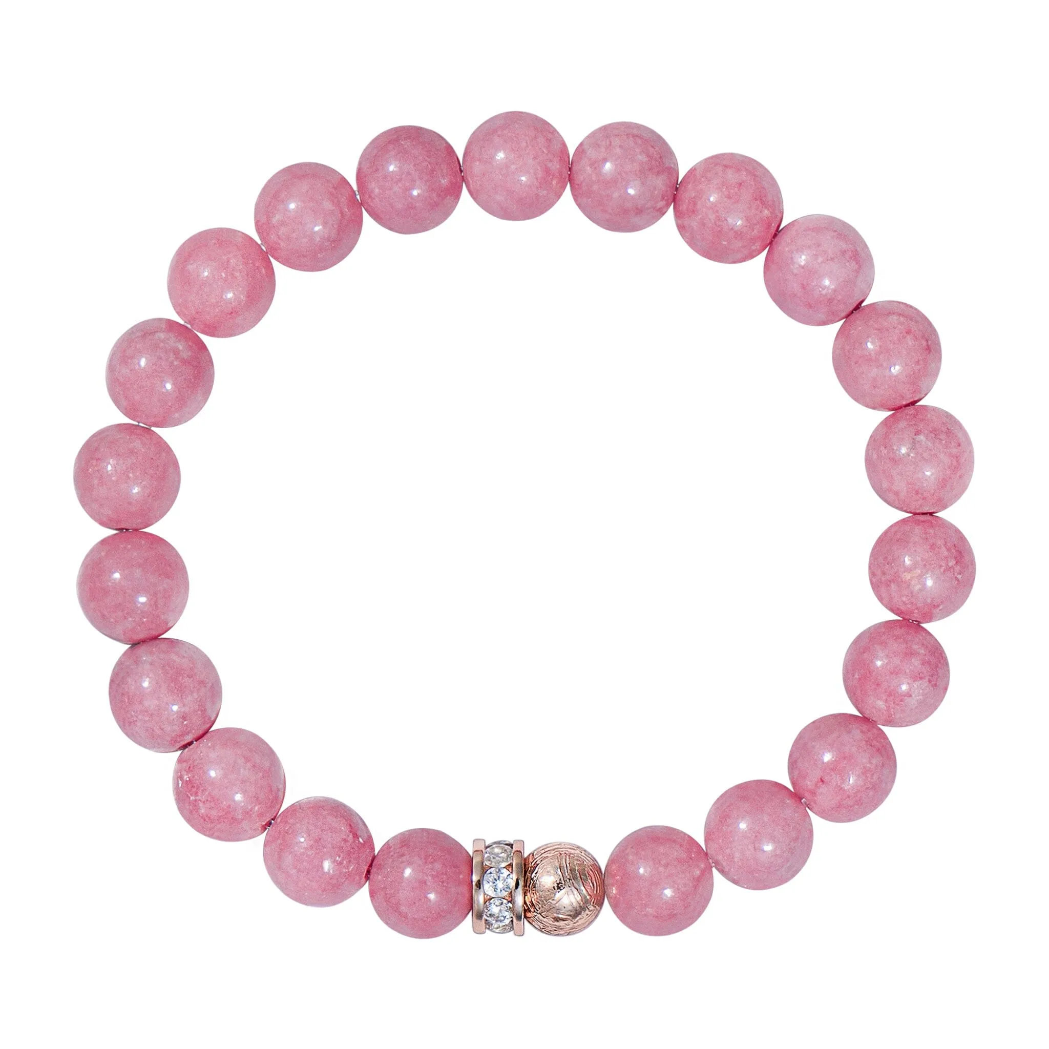 Dala Horse Rhodonite & Meteorite Stacked Bracelet