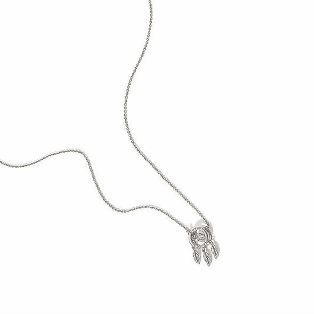Dancing Diamond Feather Charm Pendant Necklace