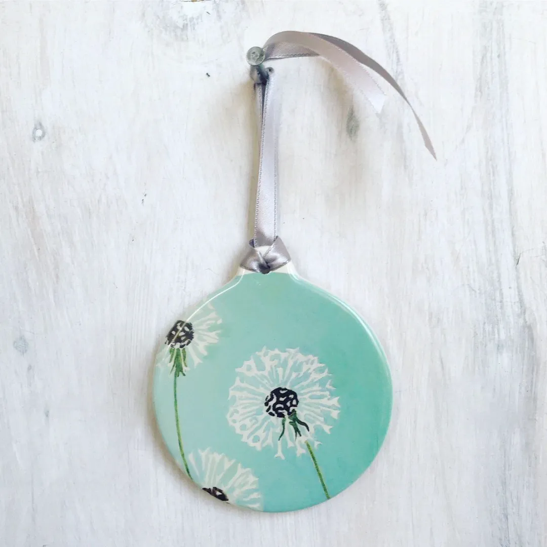 Dandelions on Aqua Room Ornament