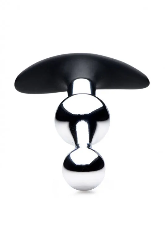 Dark Drop Metal and Silicone Beaded Anal Plug