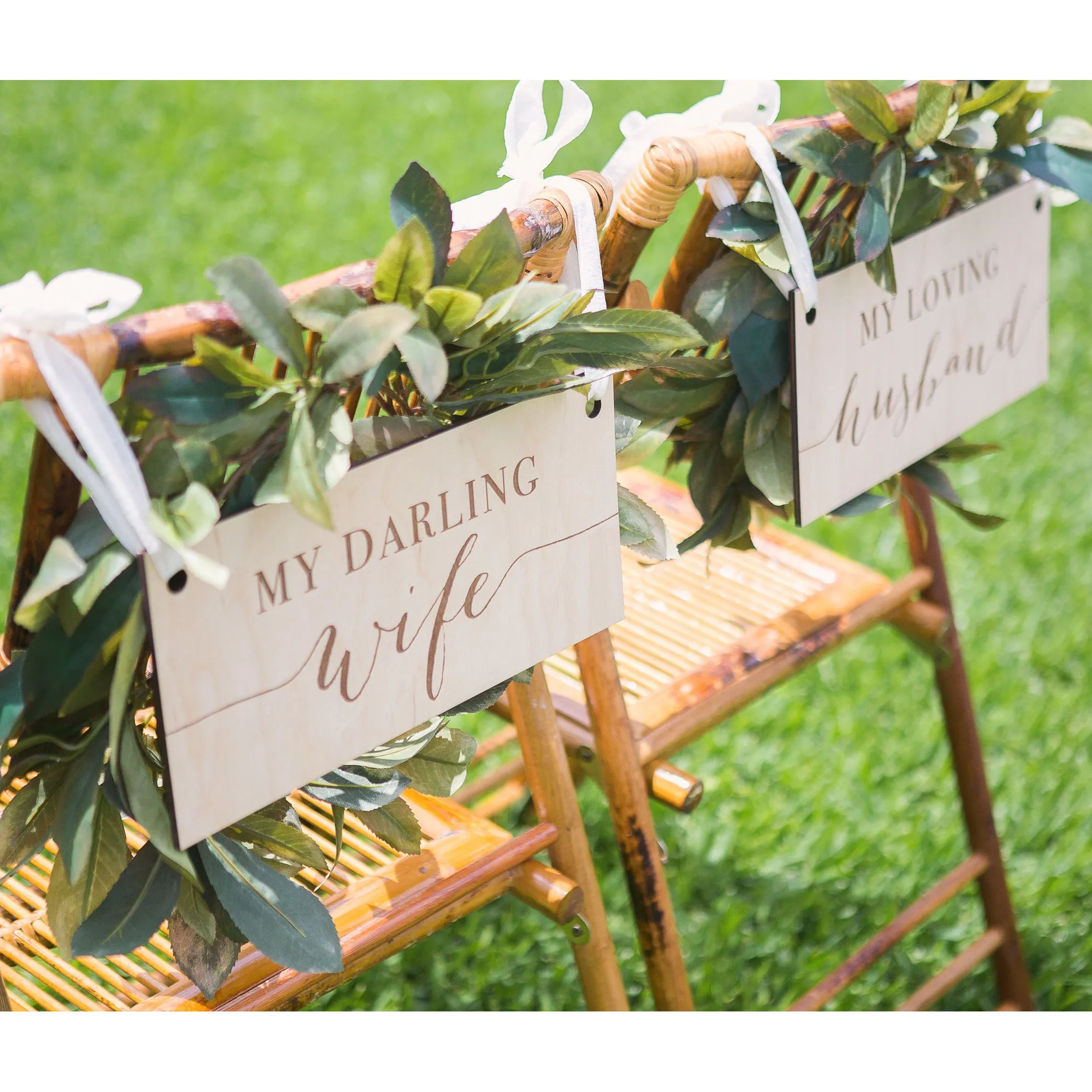 Darling Wife, Loving Husband Chair Signs