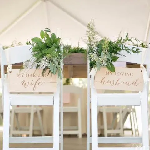 Darling Wife, Loving Husband Chair Signs