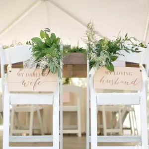 Darling Wife, Loving Husband Chair Signs