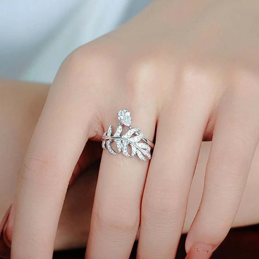 Diamond Feather Wrap Ring