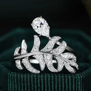 Diamond Feather Wrap Ring