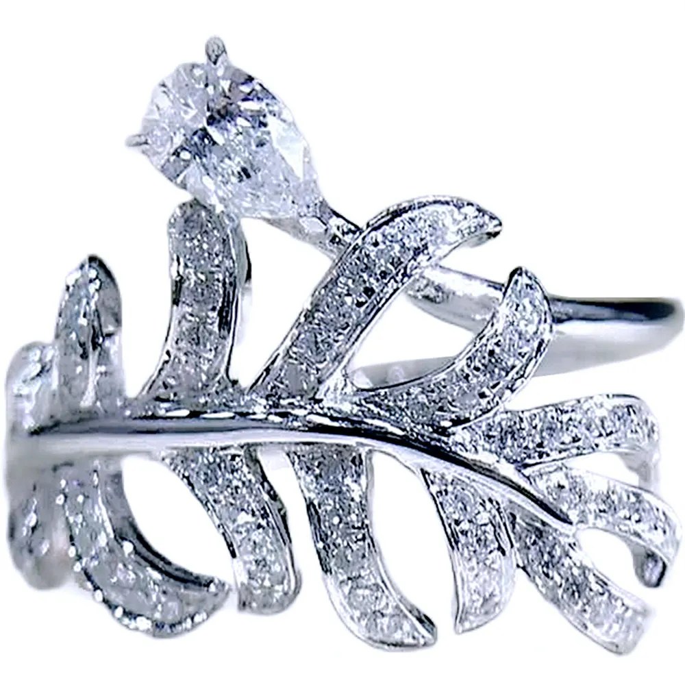 Diamond Feather Wrap Ring