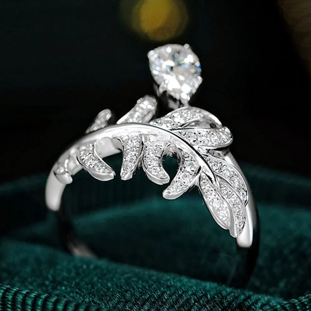 Diamond Feather Wrap Ring