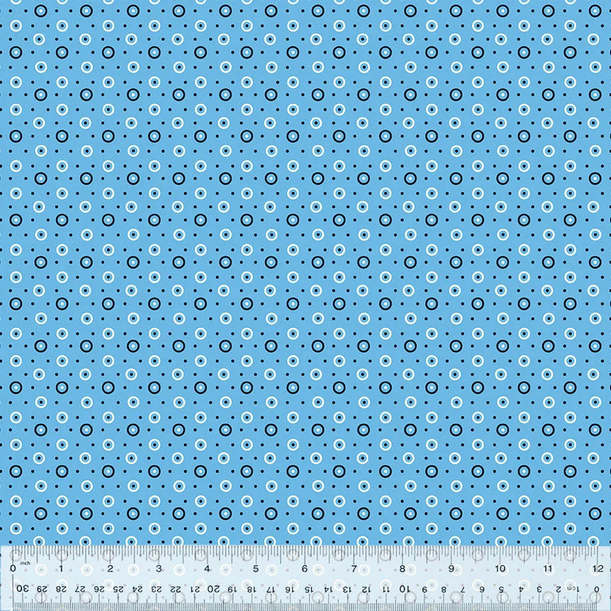 Dot & Circle in Blue -- BONNY by Denyse Schmidt --- Windham Fabrics