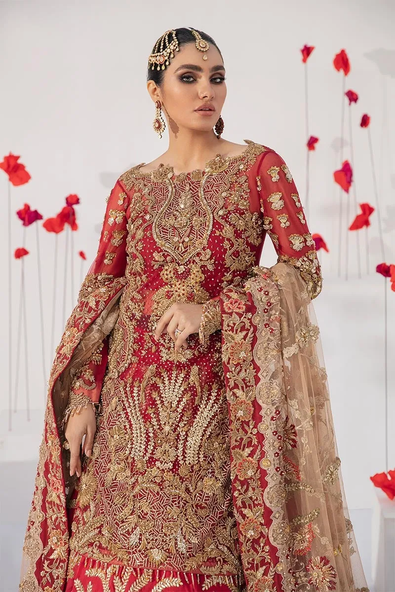 Embellished Red Golden Lehenga Bridal Dress #BN1115