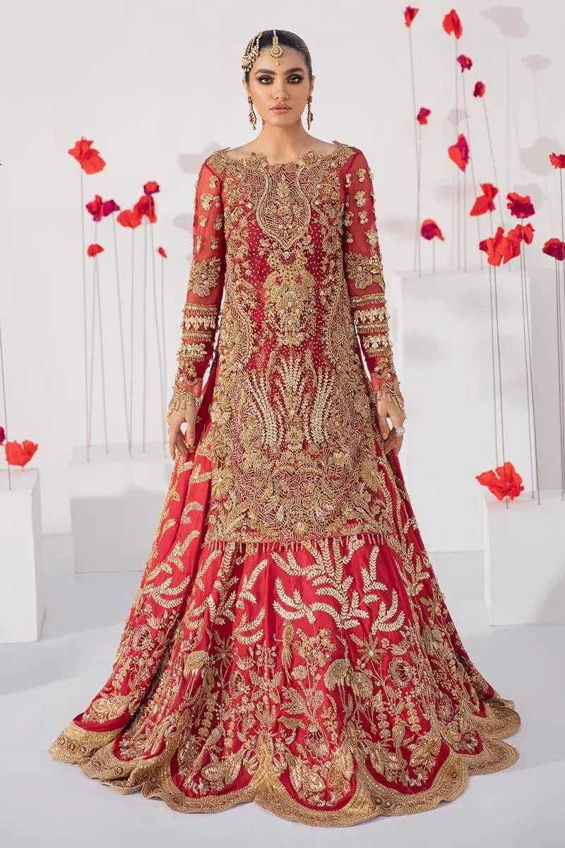 Embellished Red Golden Lehenga Bridal Dress #BN1115