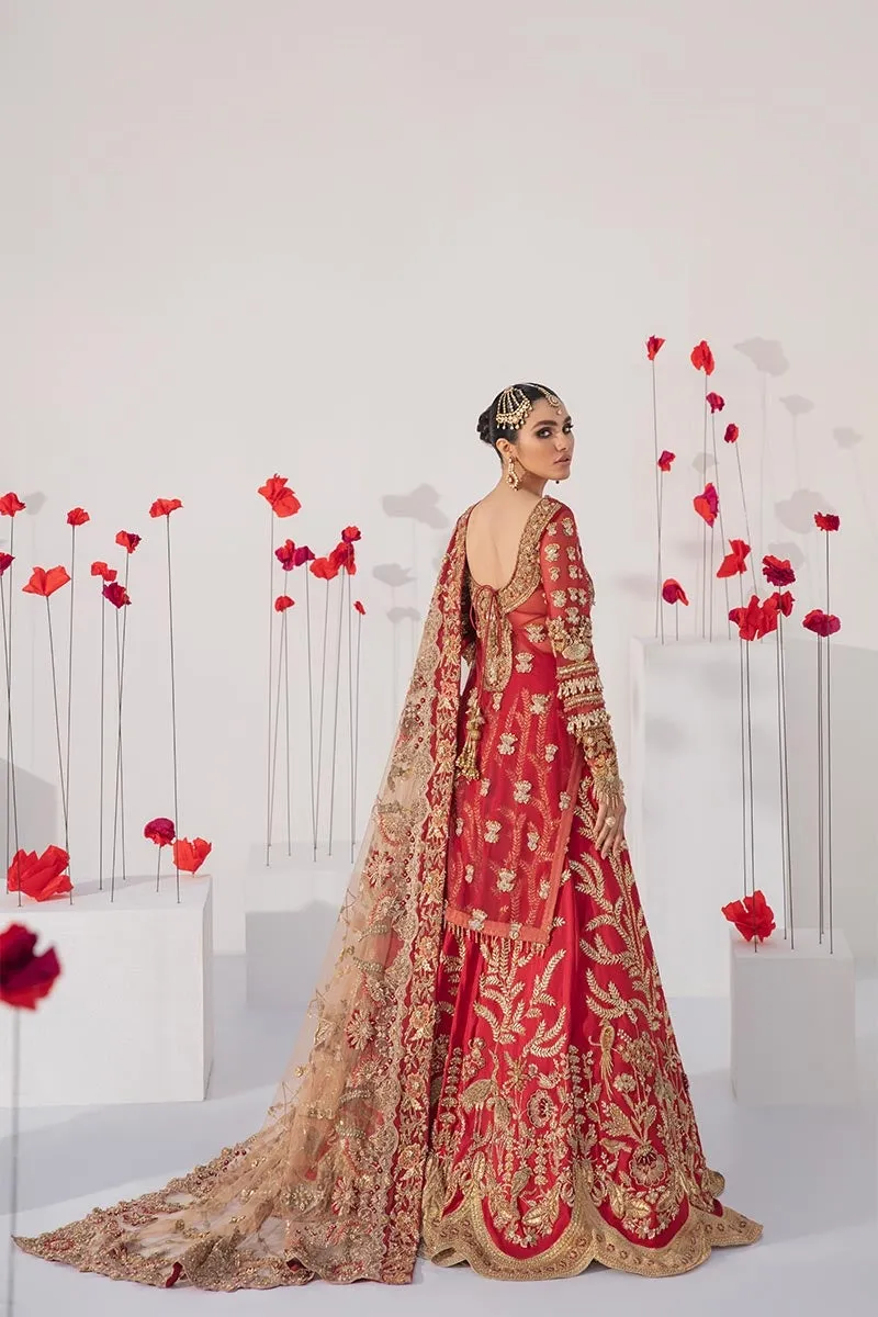 Embellished Red Golden Lehenga Bridal Dress #BN1115