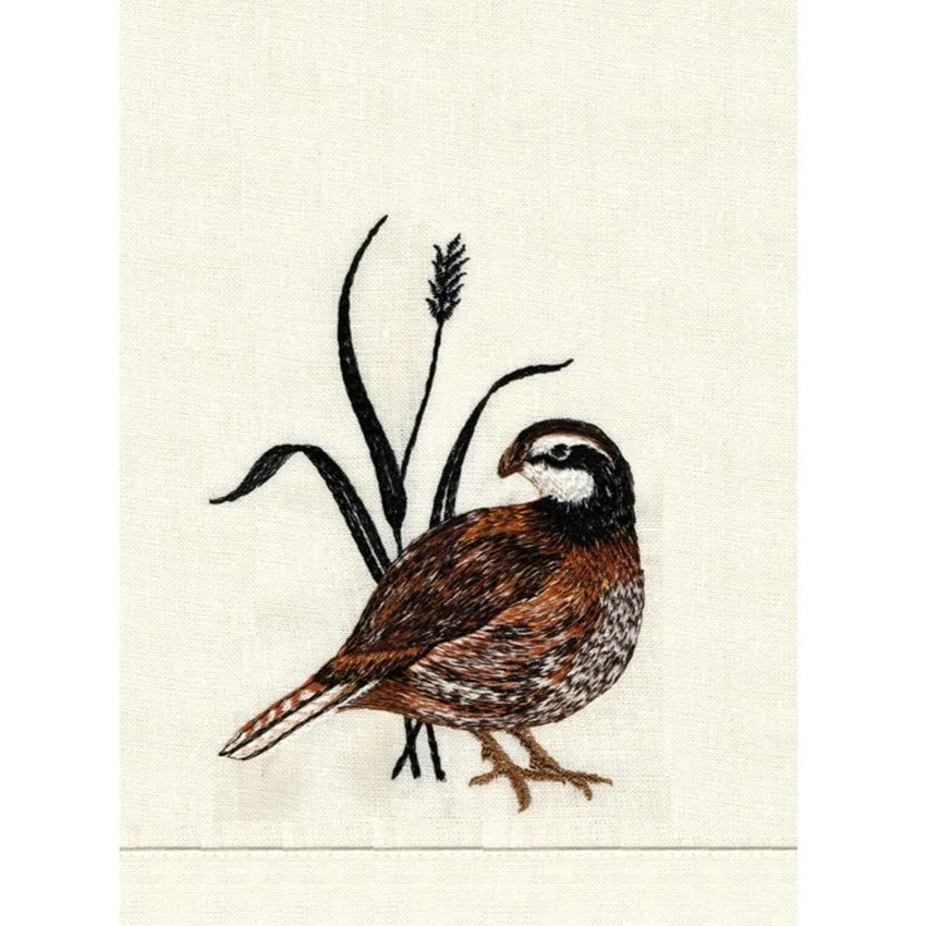 Embroidered Linen Dinner Napkins (Set of 4)