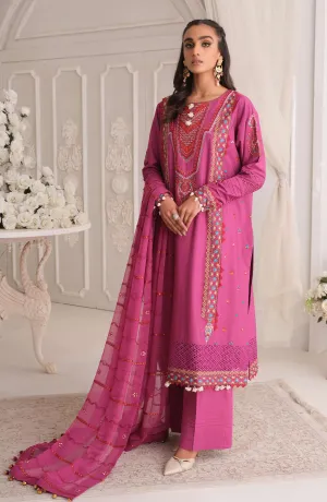 Embroidered Pink Salwar Kameez Trouser Dupatta Dress