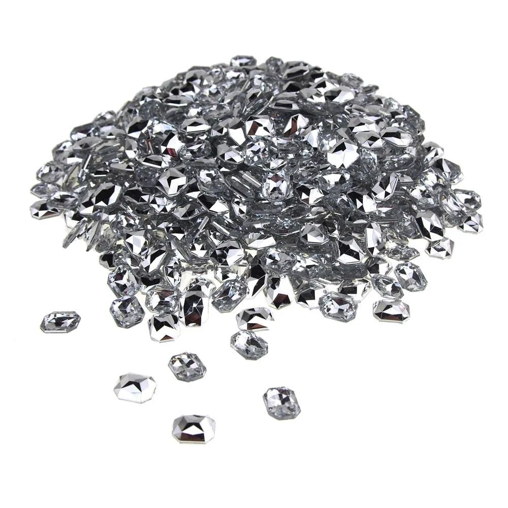 Emerald Acrylic Rhinestone Diamonds, 8mm x 10mm